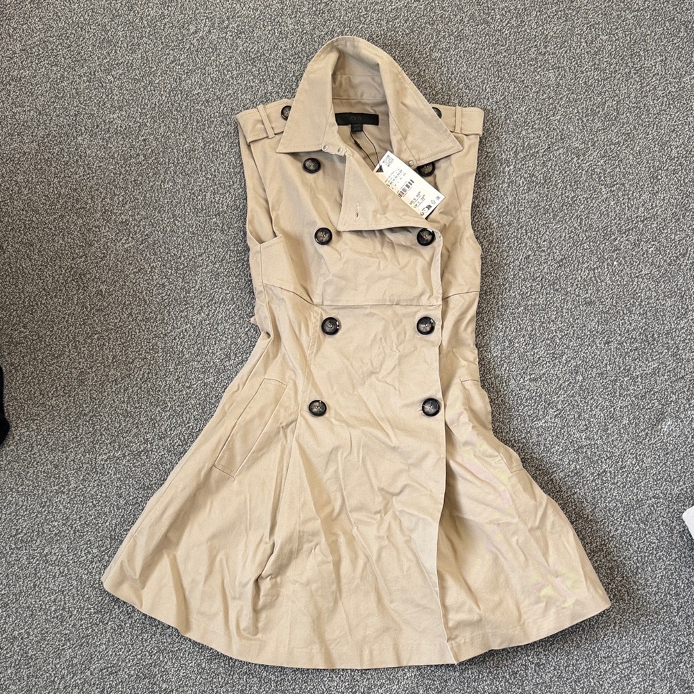 Zara Double-Breasted Beige Dress